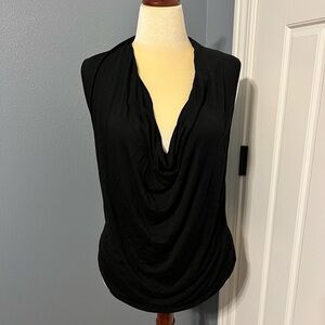 LAmade Black Draped Sleeveless Tank Top